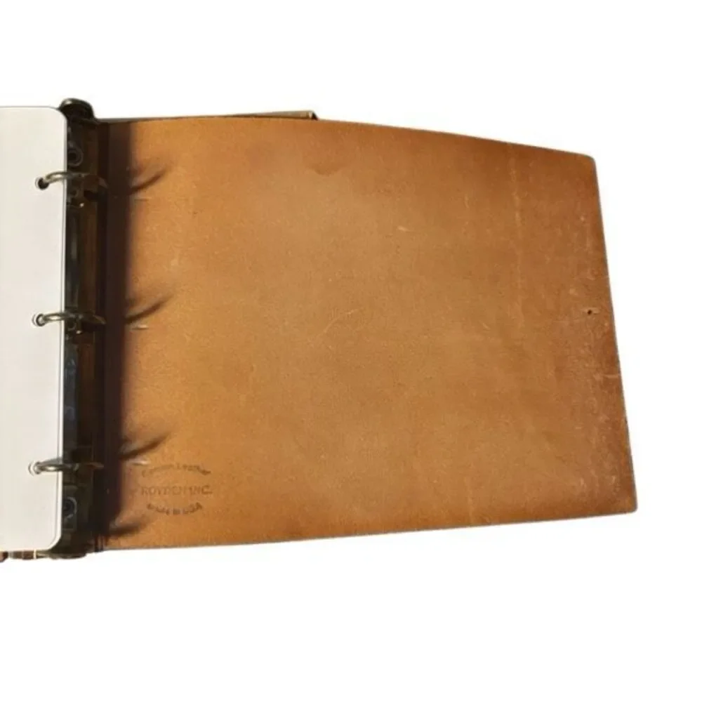 VTG Royden Inc Leather Plantation Hunter’s Log Book 3-Ring Binder Brass Hinge